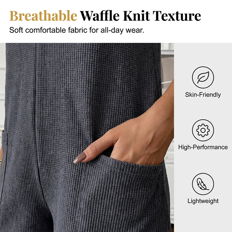 🎉 Soldes 2026 — Plus de 32 000 vendus ! 👗 Combinaison sans manches à boutons – Texture gaufrée respirante 🌿