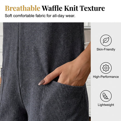 🎉 Soldes 2026 — Plus de 32 000 vendus ! 👗 Combinaison sans manches à boutons – Texture gaufrée respirante 🌿