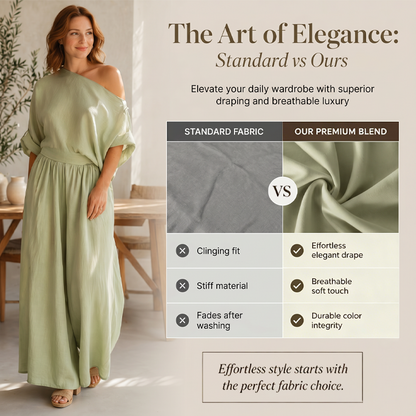 🔥Nouveautés et offres spéciales – Ensemble pour femme composé d'un haut à épaules dénudées et d'un pantalon à jambes larges