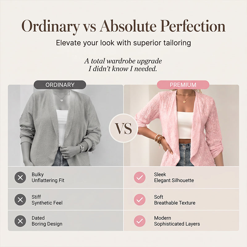 Cardigan décontracté pour femme, texturé et ouvert sur le devant