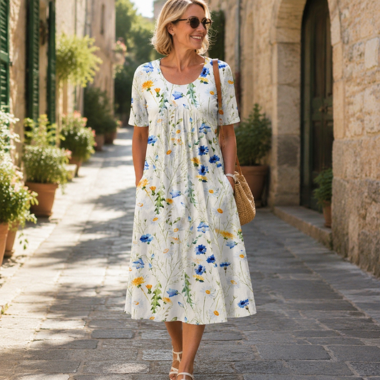 📢🌹 PROMO FLASH -50% ! Robe Femme Décontractée à Imprimé Floral – Légère, Confortable, Lavable en Machine, 4 Motifs, Tailles S-3XL ✨