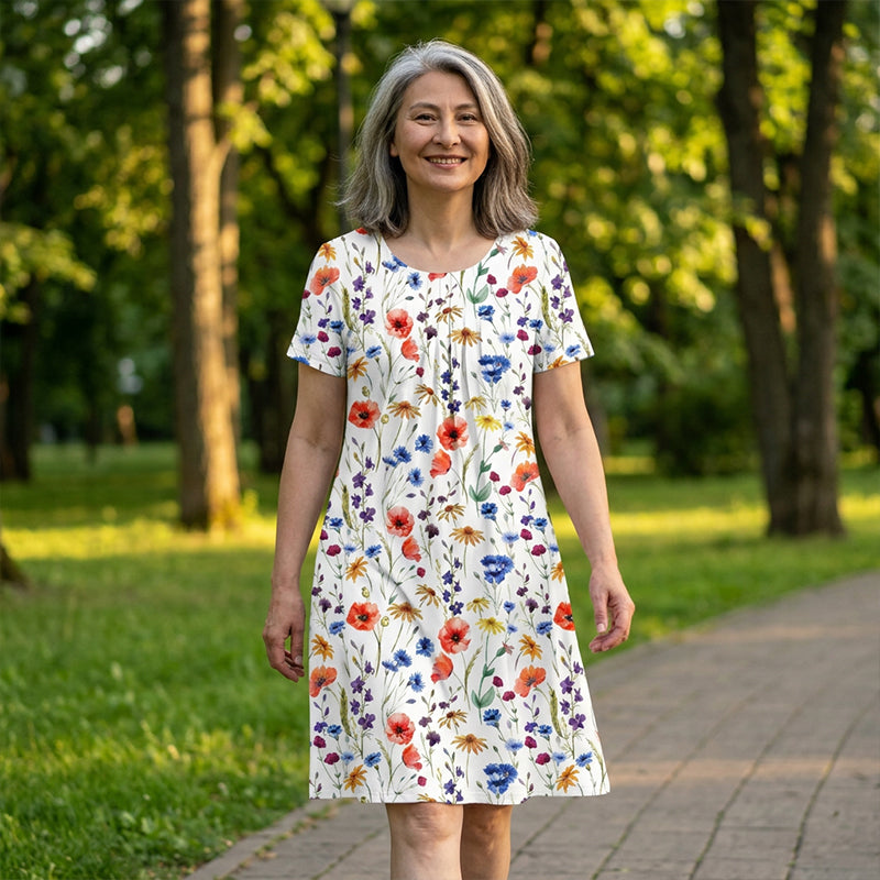 📢🌹 PROMO FLASH -50% ! Robe Femme Décontractée à Imprimé Floral – Légère, Confortable, Lavable en Machine, 4 Motifs, Tailles S-3XL ✨