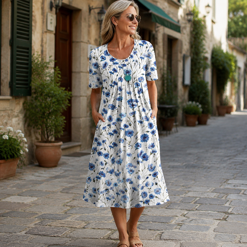 📢🌹 PROMO FLASH -50% ! Robe Femme Décontractée à Imprimé Floral – Légère, Confortable, Lavable en Machine, 4 Motifs, Tailles S-3XL ✨
