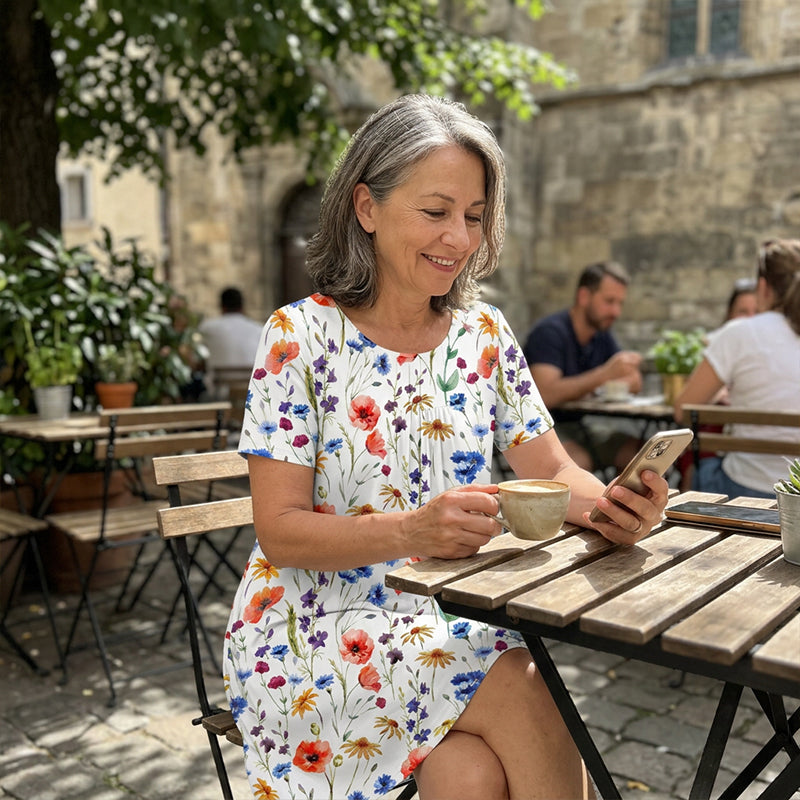 📢🌹 PROMO FLASH -50% ! Robe Femme Décontractée à Imprimé Floral – Légère, Confortable, Lavable en Machine, 4 Motifs, Tailles S-3XL ✨