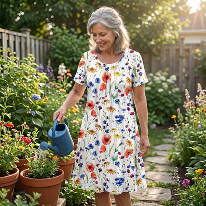📢🌹 PROMO FLASH -50% ! Robe Femme Décontractée à Imprimé Floral – Légère, Confortable, Lavable en Machine, 4 Motifs, Tailles S-3XL ✨
