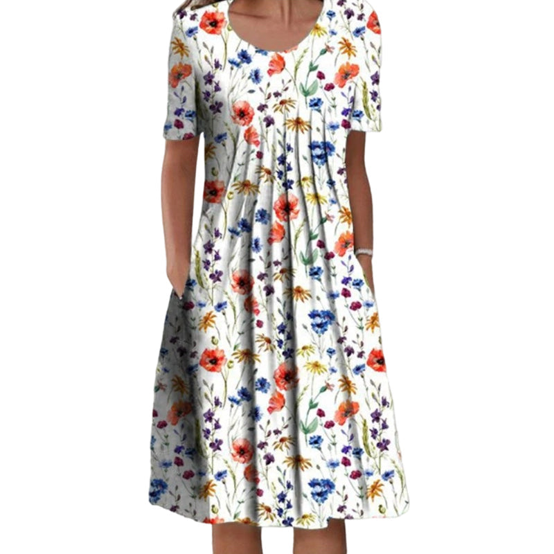 📢🌹 PROMO FLASH -50% ! Robe Femme Décontractée à Imprimé Floral – Légère, Confortable, Lavable en Machine, 4 Motifs, Tailles S-3XL ✨