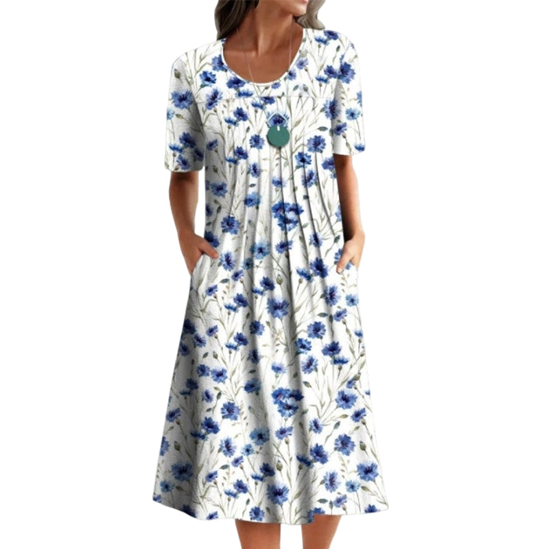 📢🌹 PROMO FLASH -50% ! Robe Femme Décontractée à Imprimé Floral – Légère, Confortable, Lavable en Machine, 4 Motifs, Tailles S-3XL ✨