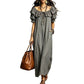 Robe longue à volants bohème pour femme