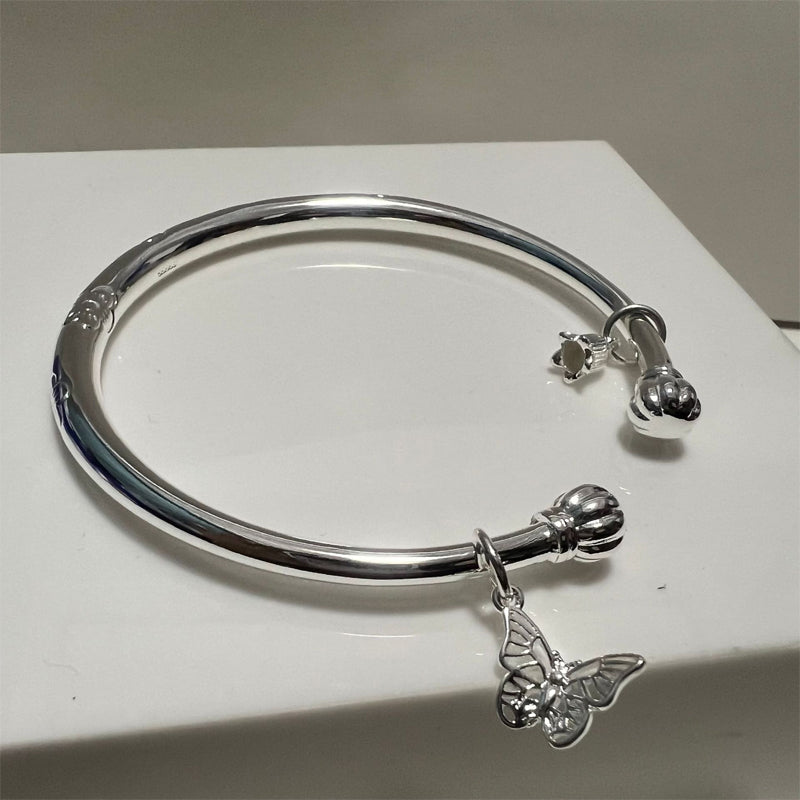 ⌛Offre à durée limitée – Bracelet rigide vintage à motif floral argenté