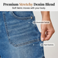 Short en Jean Bermuda Taille Mi-Haute pour Femme avec Poches