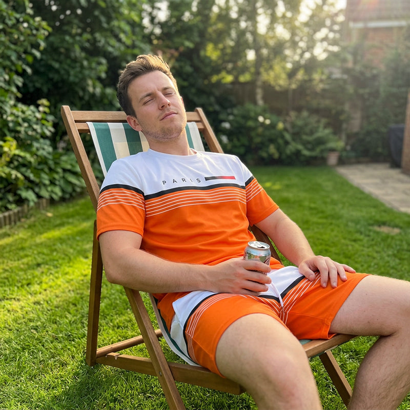 🔥Offre à durée limitée – Ensemble short à manches courtes pour homme avec imprimé lettres