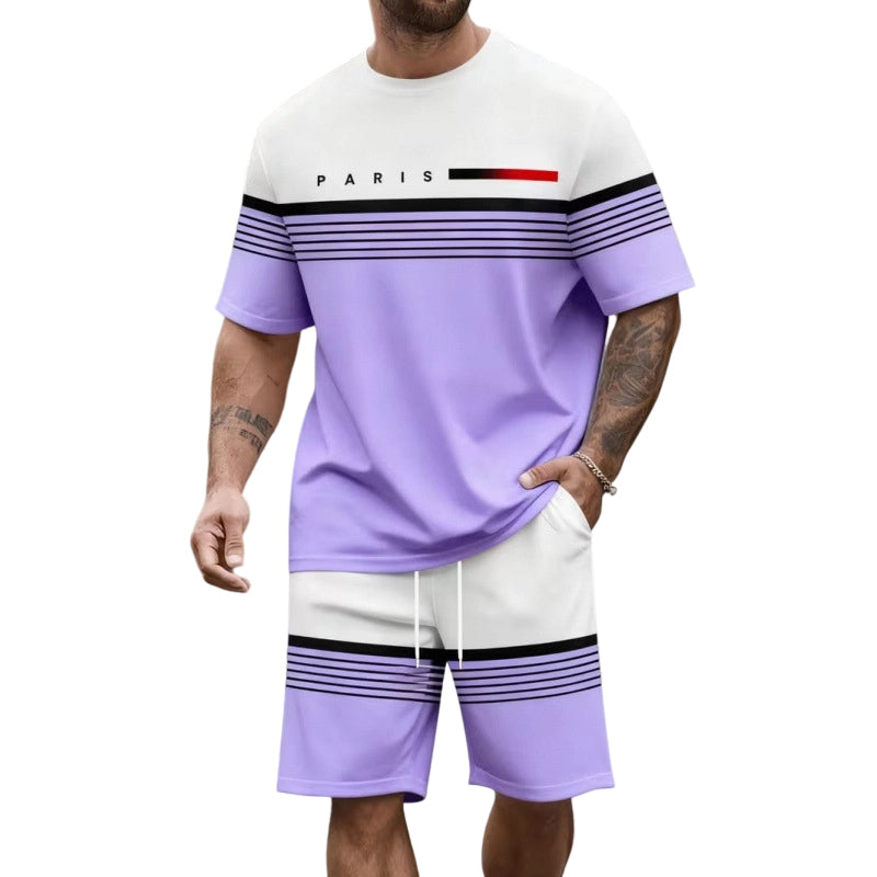 🔥Offre à durée limitée – Ensemble short à manches courtes pour homme avec imprimé lettres