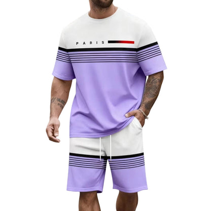 🔥Offre à durée limitée – Ensemble short à manches courtes pour homme avec imprimé lettres