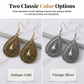 Boucles d'oreilles à crochet vintage gravées en forme de goutte d'eau pour femme