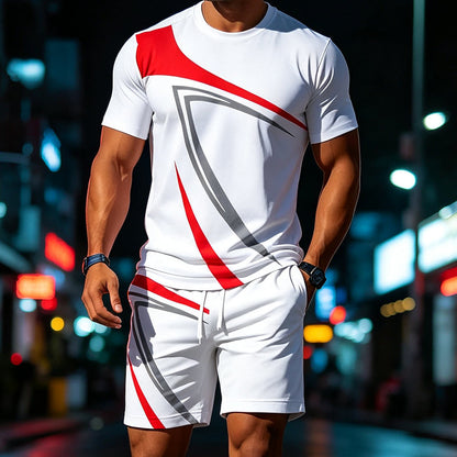 Ensemble 2 pièces décontracté pour homme avec T-shirt et short