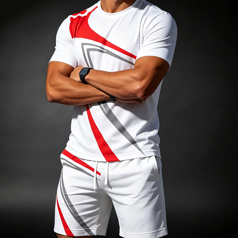 Ensemble 2 pièces décontracté pour homme avec T-shirt et short