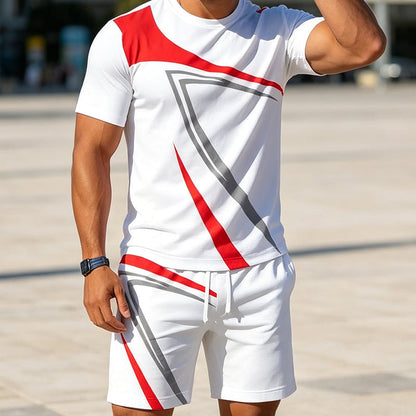 Ensemble 2 pièces décontracté pour homme avec T-shirt et short