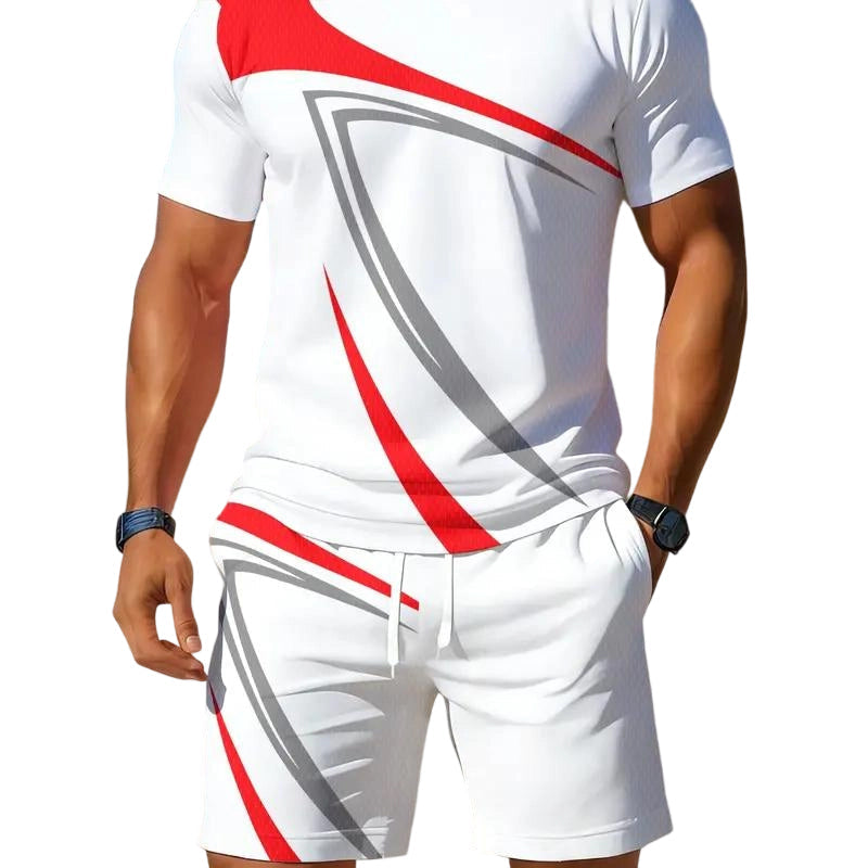 Ensemble 2 pièces décontracté pour homme avec T-shirt et short