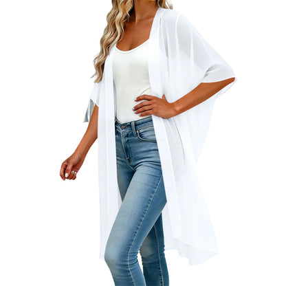 Robe de plage ample pour femme, de couleur unie, avec encolure carrée et nœud papillon
