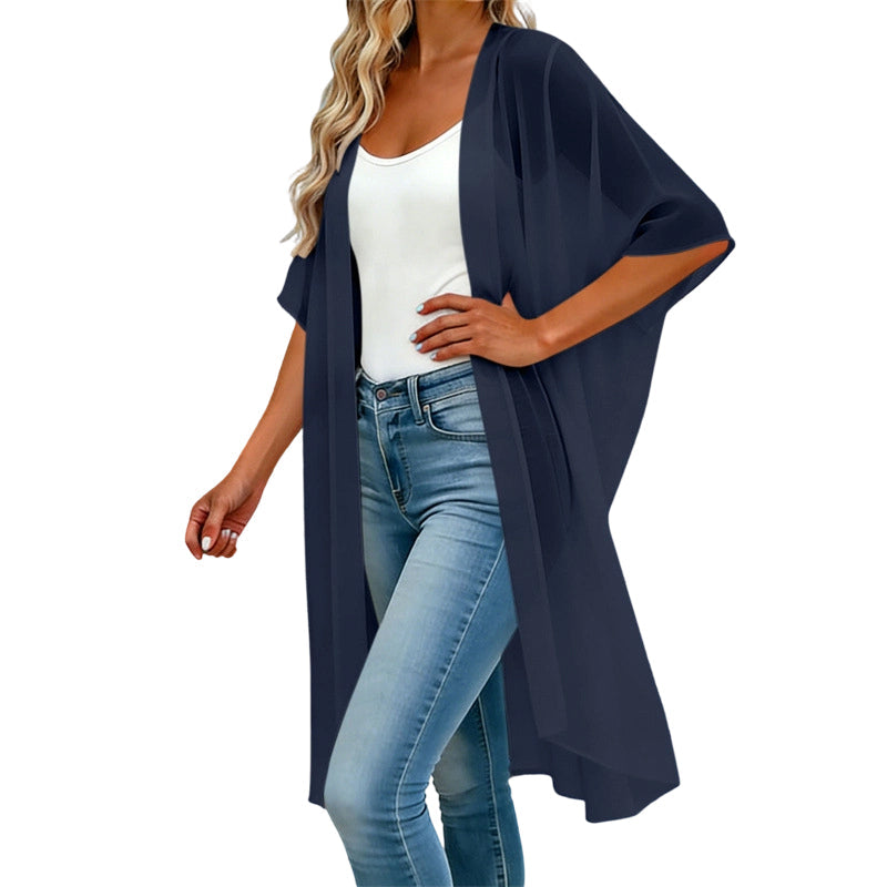 Robe de plage ample pour femme, de couleur unie, avec encolure carrée et nœud papillon
