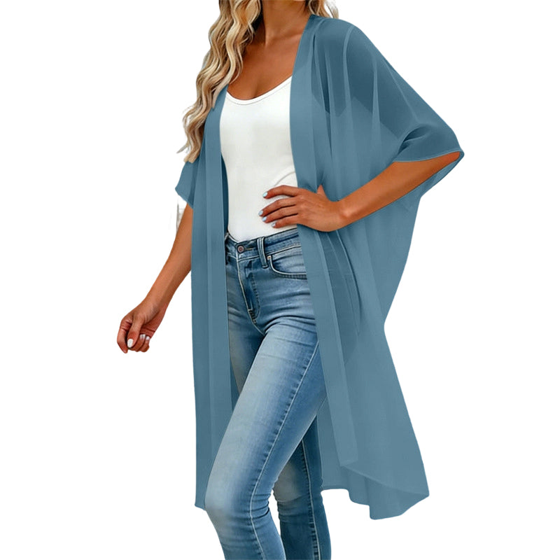 Robe de plage ample pour femme, de couleur unie, avec encolure carrée et nœud papillon