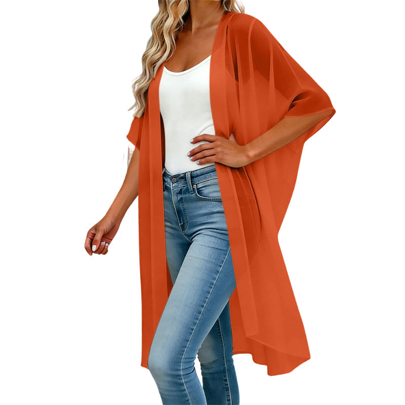 Robe de plage ample pour femme, de couleur unie, avec encolure carrée et nœud papillon