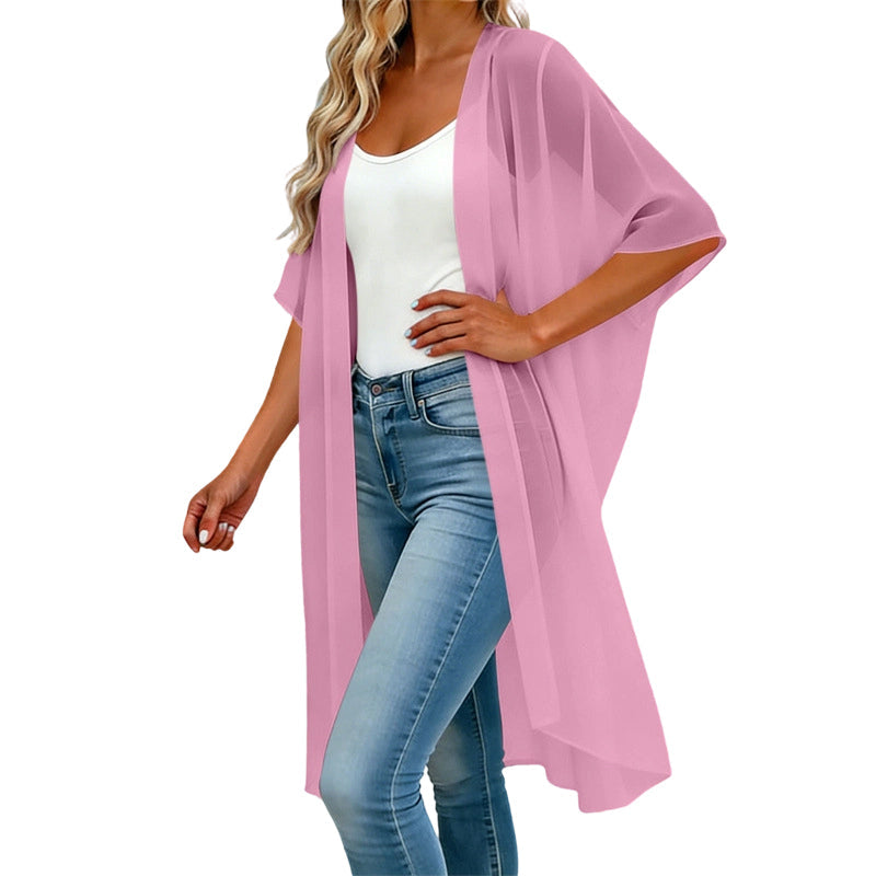 Robe de plage ample pour femme, de couleur unie, avec encolure carrée et nœud papillon