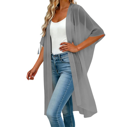 Robe de plage ample pour femme, de couleur unie, avec encolure carrée et nœud papillon