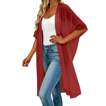 Robe de plage ample pour femme, de couleur unie, avec encolure carrée et nœud papillon