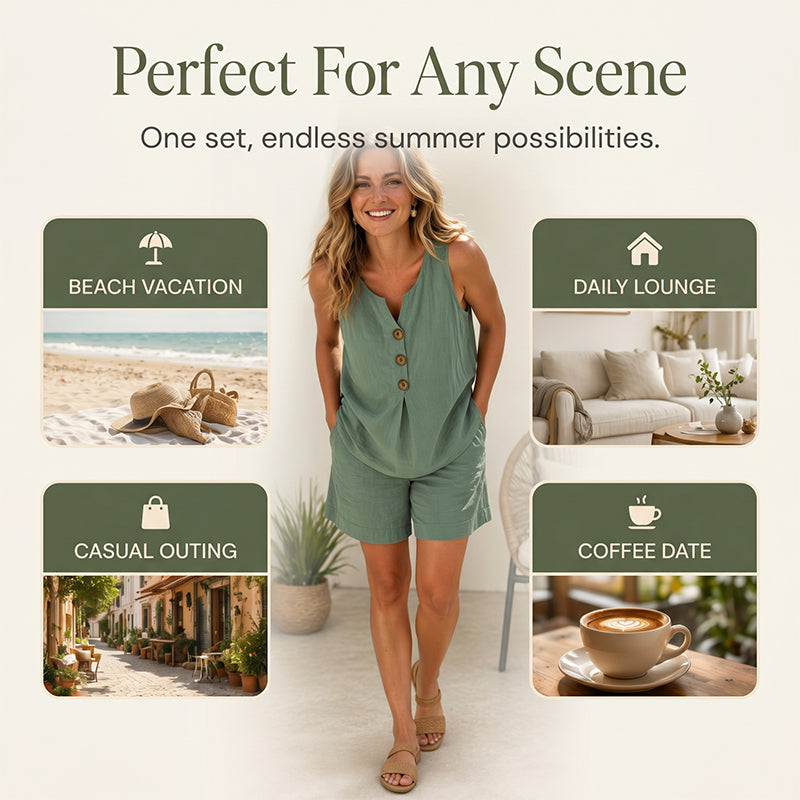 ✨ Ensemble 2 pièces – haut ample et pantalon confortable – tissu doux, taille élastiquée et nombreuses possibilités d'association – à porter séparément ou ensemble – adapté à toutes les occasions