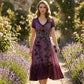 🔥Nouveautés et offres spéciales - Robe longue vintage à fleurs et col en V pour femme