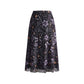 🩰 Jupe Midi Taille Haute A-Line en Tulle Imprimé Fleurs Papillons – Modèle Fluide Élégant Femme