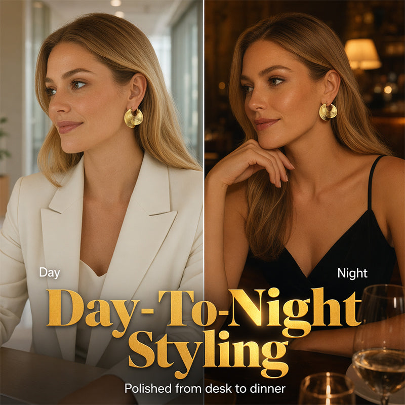 🔥Nouveautés et best-sellers – Boucles d'oreilles créoles texturées pour femme