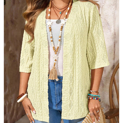 ⌛Offre à durée limitée - Cardigan décontracté en maille à ouverture sur le devant pour femme