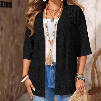 ⌛Offre à durée limitée - Cardigan décontracté en maille à ouverture sur le devant pour femme