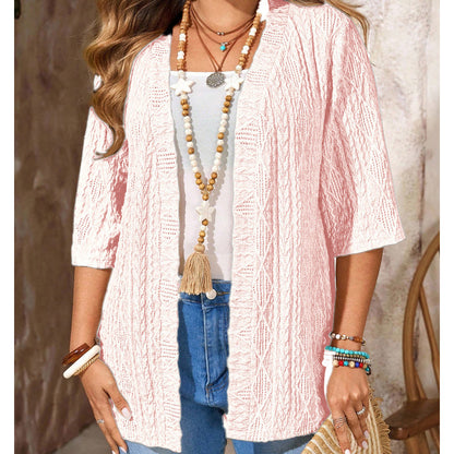 ⌛Offre à durée limitée - Cardigan décontracté en maille à ouverture sur le devant pour femme