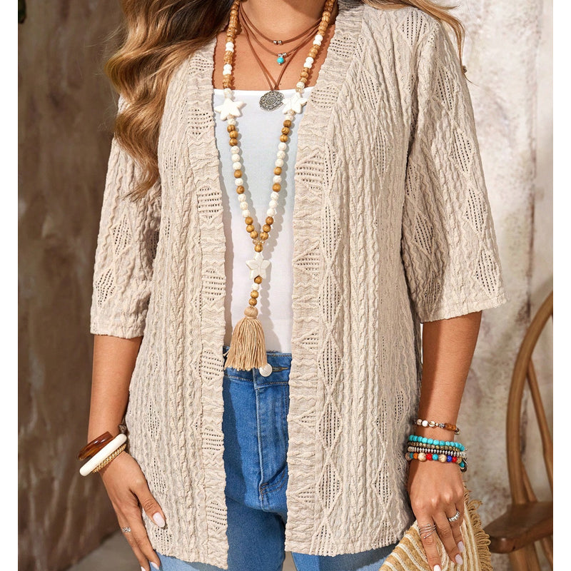 ⌛Offre à durée limitée - Cardigan décontracté en maille à ouverture sur le devant pour femme