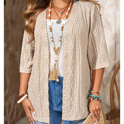 ⌛Offre à durée limitée - Cardigan décontracté en maille à ouverture sur le devant pour femme