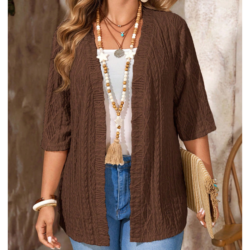 ⌛Offre à durée limitée - Cardigan décontracté en maille à ouverture sur le devant pour femme