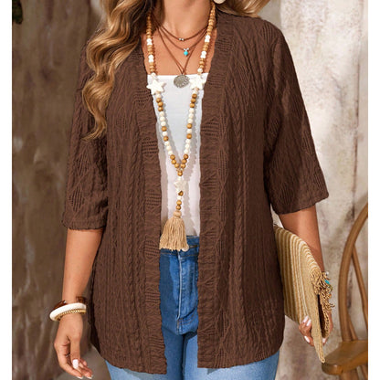 ⌛Offre à durée limitée - Cardigan décontracté en maille à ouverture sur le devant pour femme