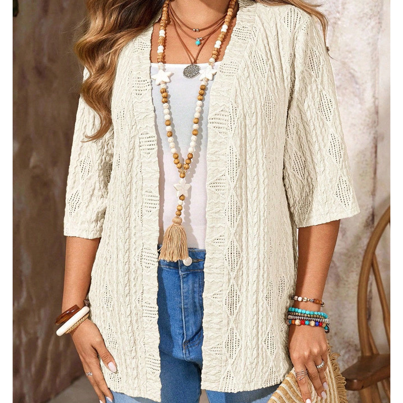 ⌛Offre à durée limitée - Cardigan décontracté en maille à ouverture sur le devant pour femme