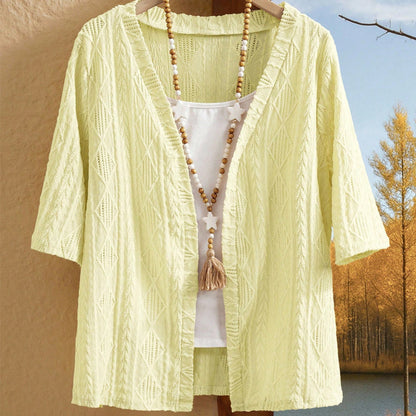 ⌛Offre à durée limitée - Cardigan décontracté en maille à ouverture sur le devant pour femme