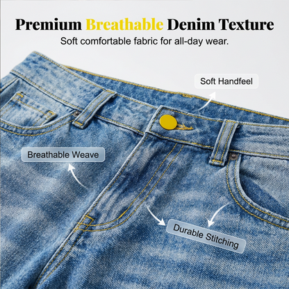 👖 PROMO EXCEPTIONNELLE 50% DE RÉDUCTION ! 🌸 Jean Décontracté pour Femme – Coupe Ample & Jambes Droites – Denim Premium Respirant, Look Casual Chic – Intemporel et Facile à Assortir ✨🛒🌿