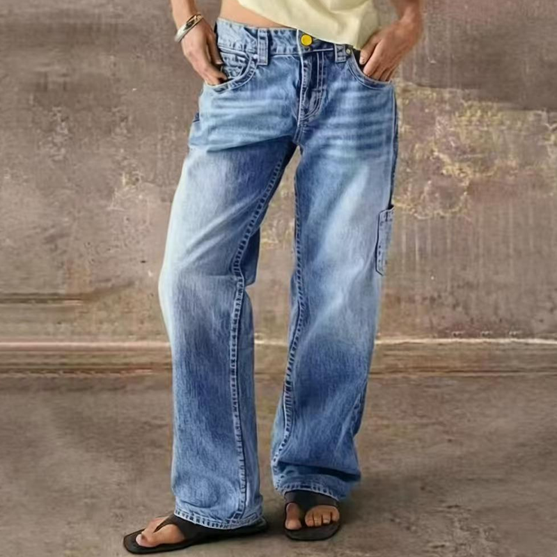 👖 PROMO EXCEPTIONNELLE 50% DE RÉDUCTION ! 🌸 Jean Décontracté pour Femme – Coupe Ample & Jambes Droites – Denim Premium Respirant, Look Casual Chic – Intemporel et Facile à Assortir ✨🛒🌿