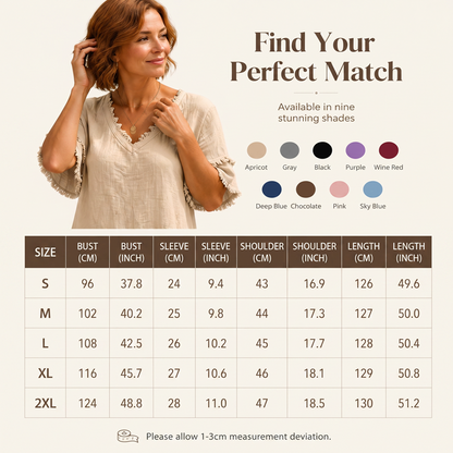 Robe midi ample à col en V et pompons pour femme