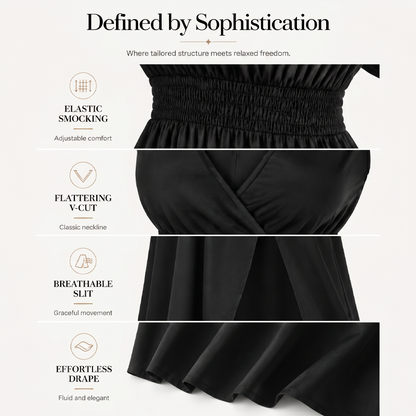 Robe longue d'été femme à col V avec fente latérale