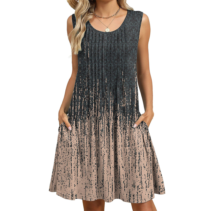 ⏰ -50% – PROFITEZ-EN MAINTENANT ! 👗✨ Robe Décontractée sans Manches à Coupe Ample pour Femme – Fluide, Légère & Flatteuse – Poches Latérales & Tissu Respirant – Parfaite pour l’Été ☀️🌴