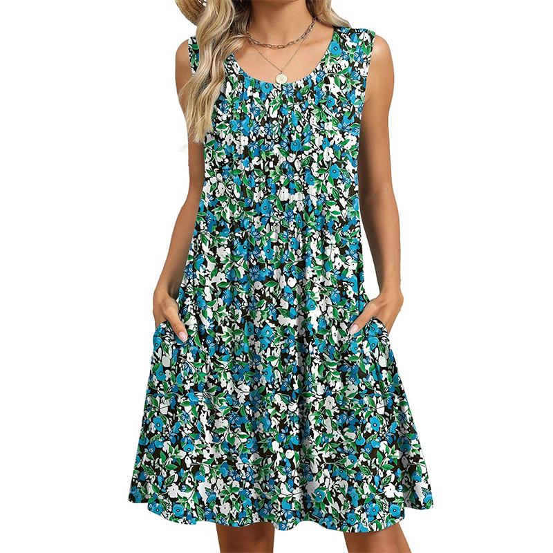 ⏰ -50% – PROFITEZ-EN MAINTENANT ! 👗✨ Robe Décontractée sans Manches à Coupe Ample pour Femme – Fluide, Légère & Flatteuse – Poches Latérales & Tissu Respirant – Parfaite pour l’Été ☀️🌴