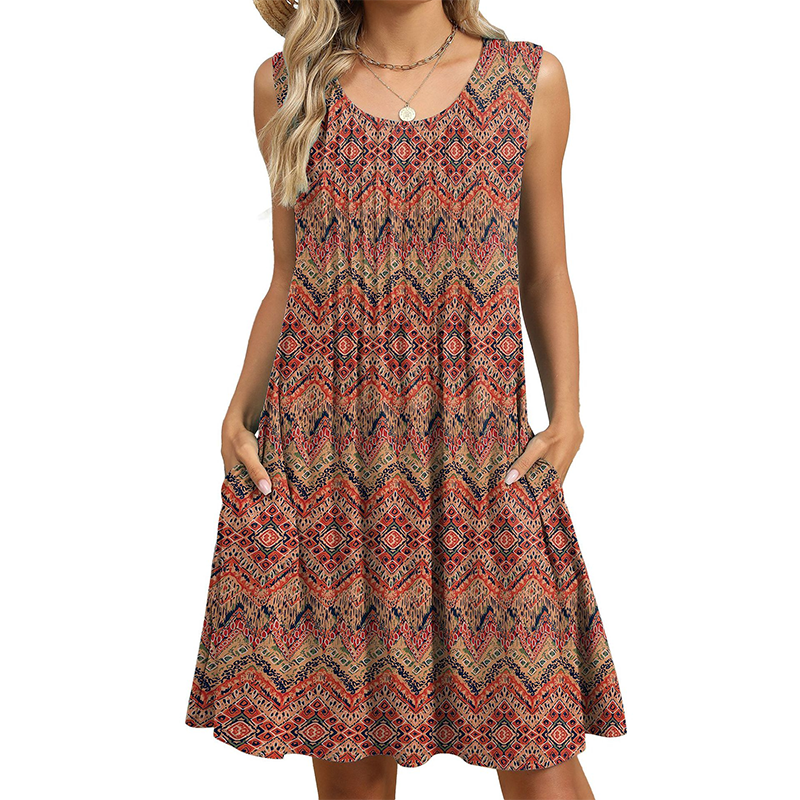 ⏰ -50% – PROFITEZ-EN MAINTENANT ! 👗✨ Robe Décontractée sans Manches à Coupe Ample pour Femme – Fluide, Légère & Flatteuse – Poches Latérales & Tissu Respirant – Parfaite pour l’Été ☀️🌴