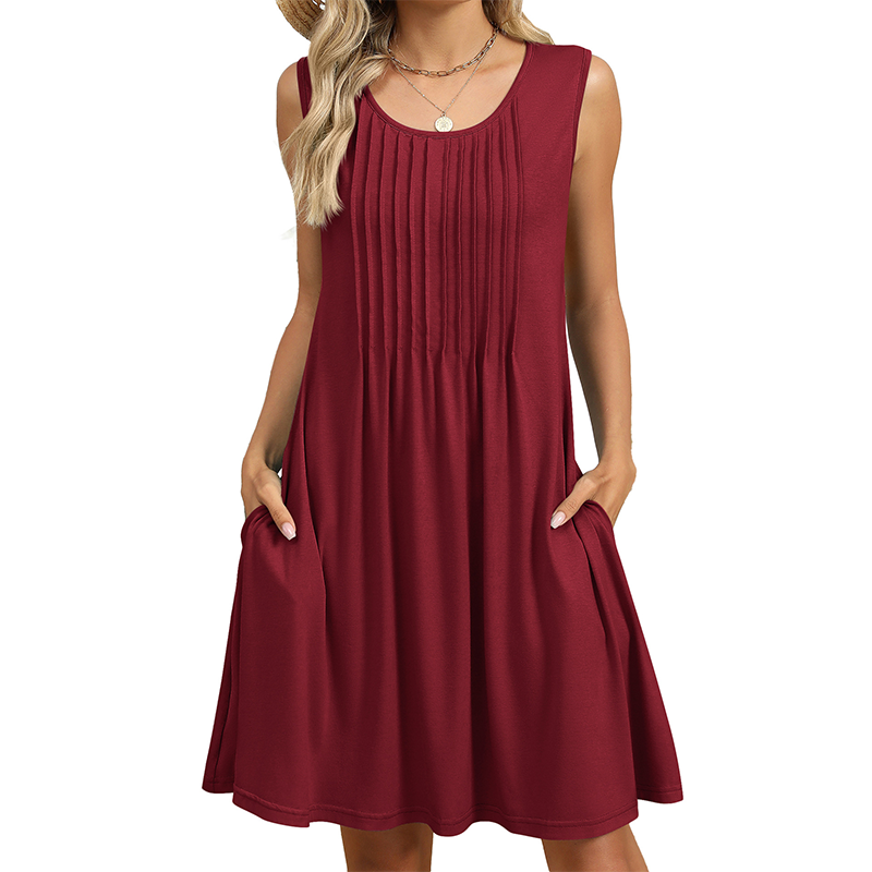 ⏰ -50% – PROFITEZ-EN MAINTENANT ! 👗✨ Robe Décontractée sans Manches à Coupe Ample pour Femme – Fluide, Légère & Flatteuse – Poches Latérales & Tissu Respirant – Parfaite pour l’Été ☀️🌴